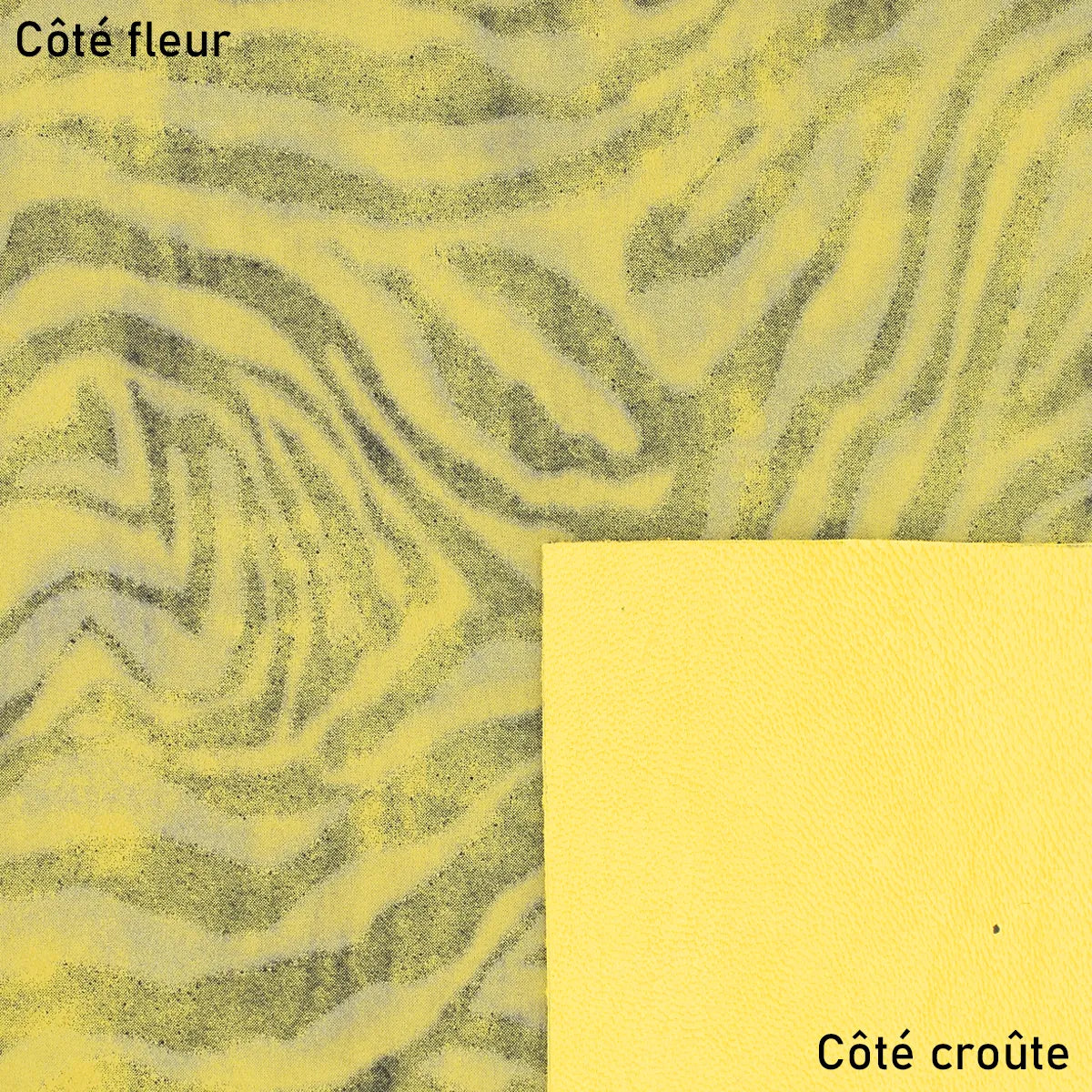Cuir de chèvre velours jaune souple