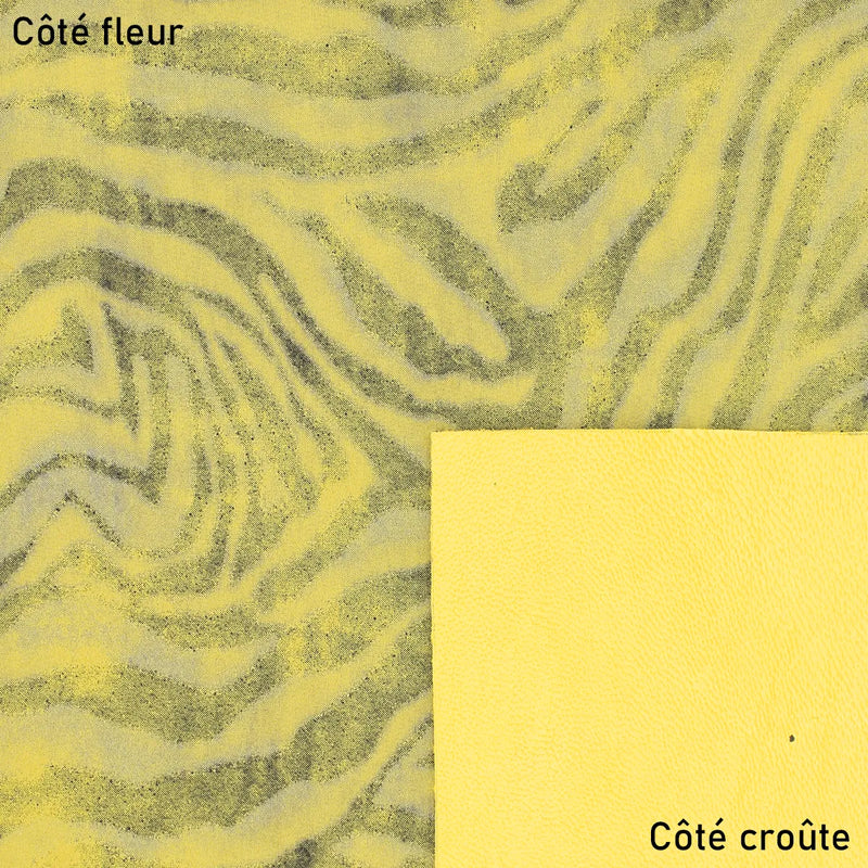 Cuir de chèvre velours jaune souple