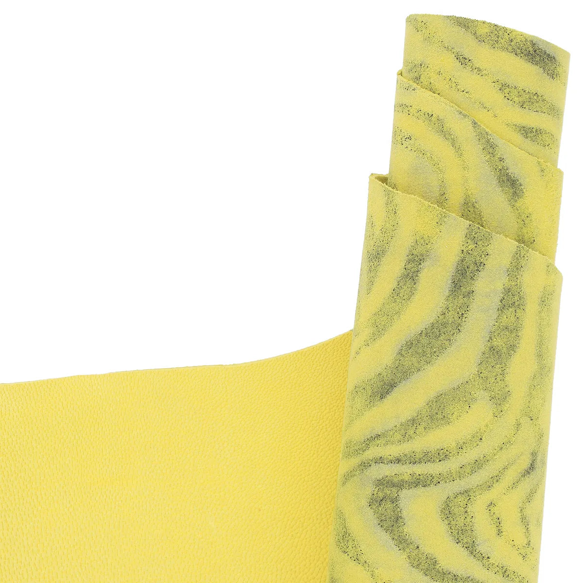 Cuir de chèvre fantaisie jaune zébré