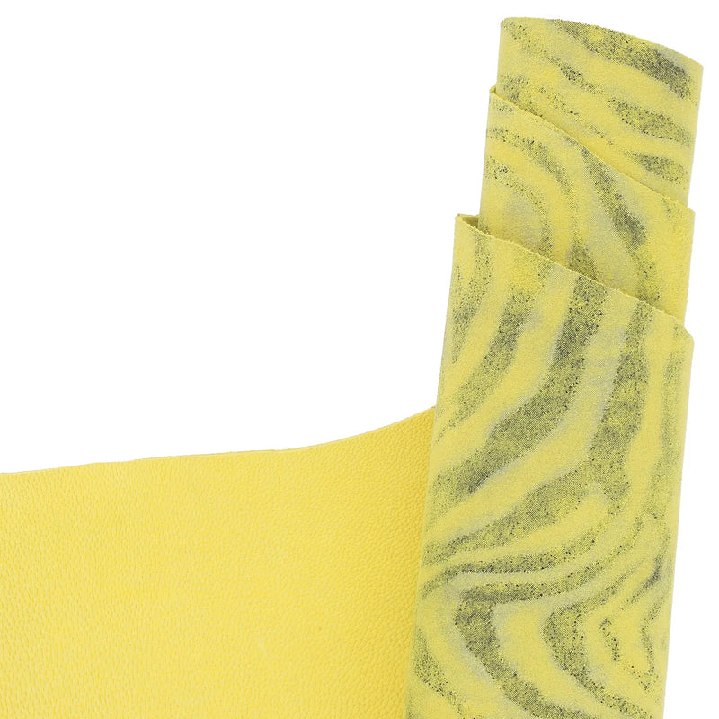 Cuir de chèvre fantaisie jaune zébré