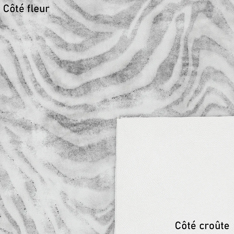 Cuir de chèvre velours imprimé zébré