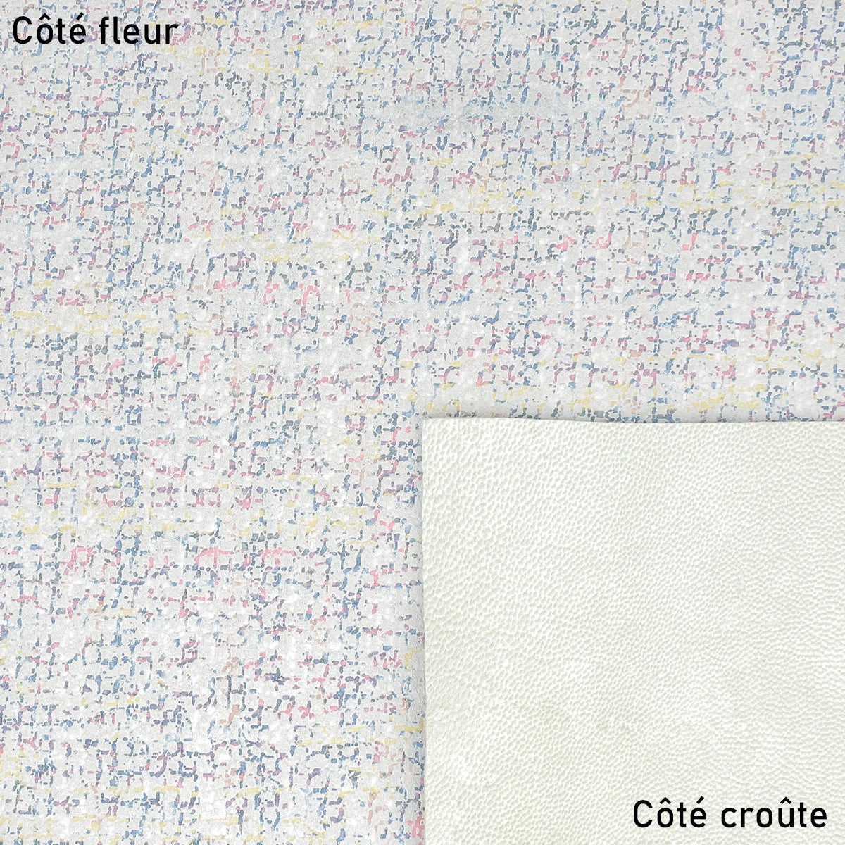 Peau de cuir de chèvre imprimé velours gris clair