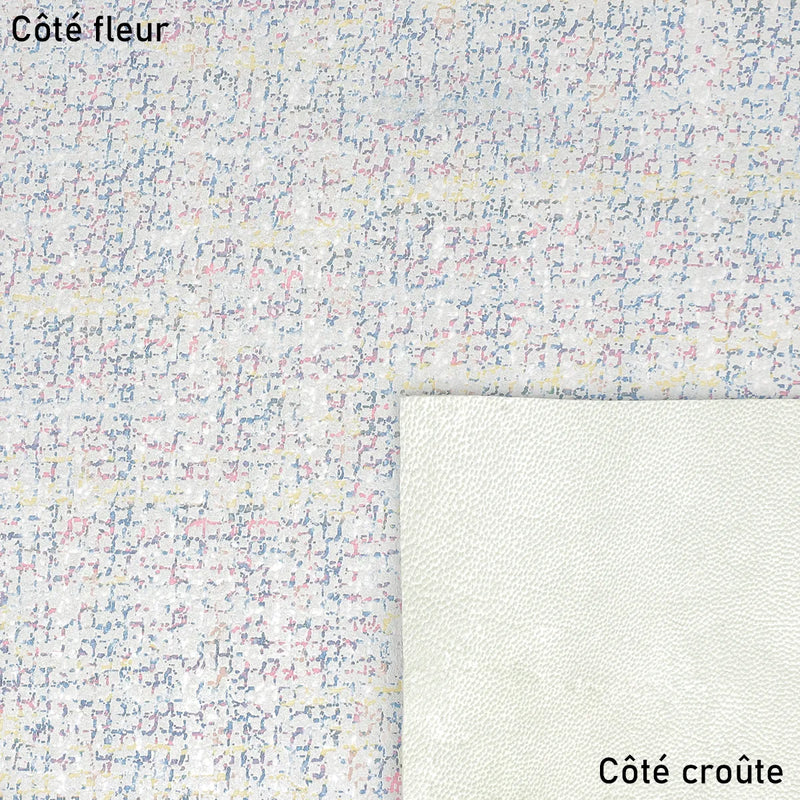 Peau de cuir de chèvre imprimé velours gris clair