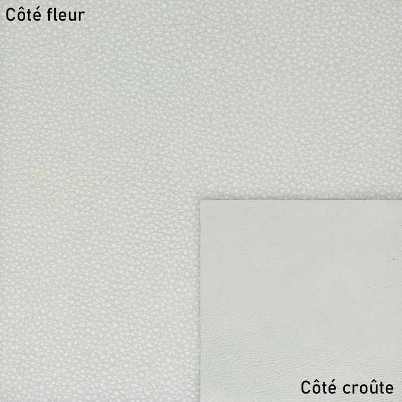 Cuir velours effet craquelé blanc et gris clair
