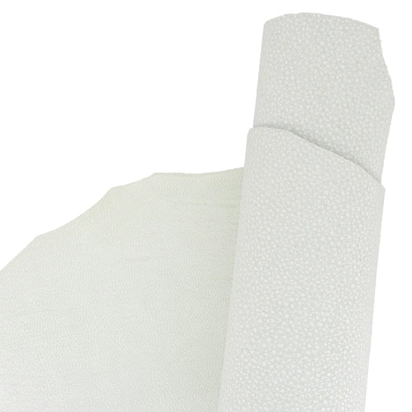 Peau de cuir de chèvre fantaisie blanc velours