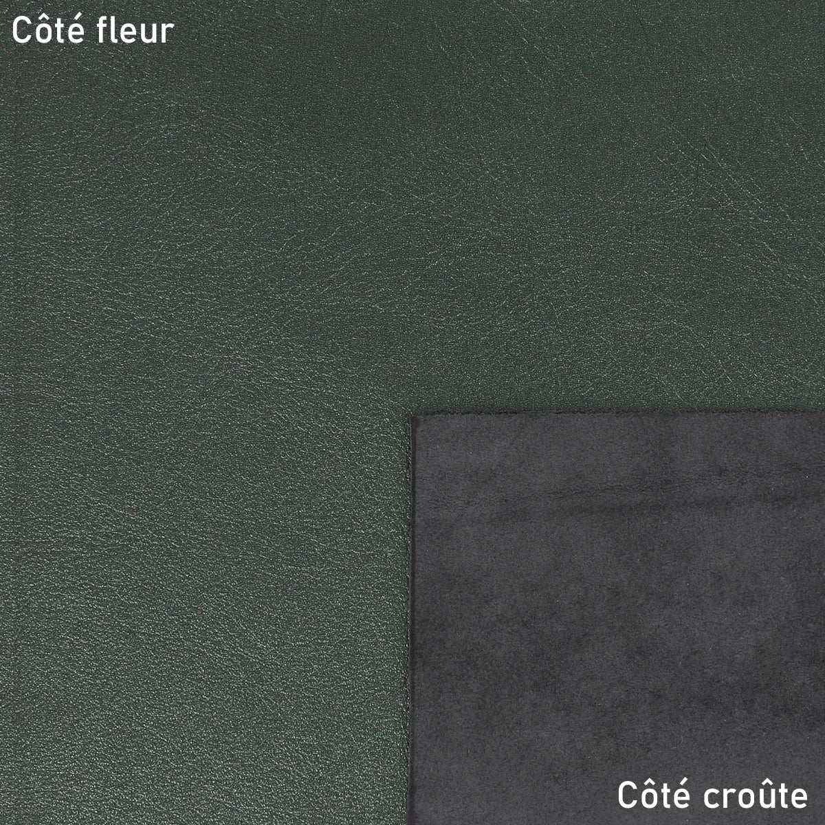 Cuir grain fin et naturel vert foncé