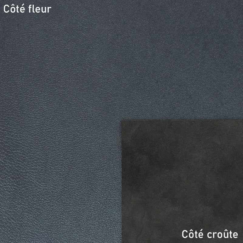 Cuir bleu au grain fin et naturel