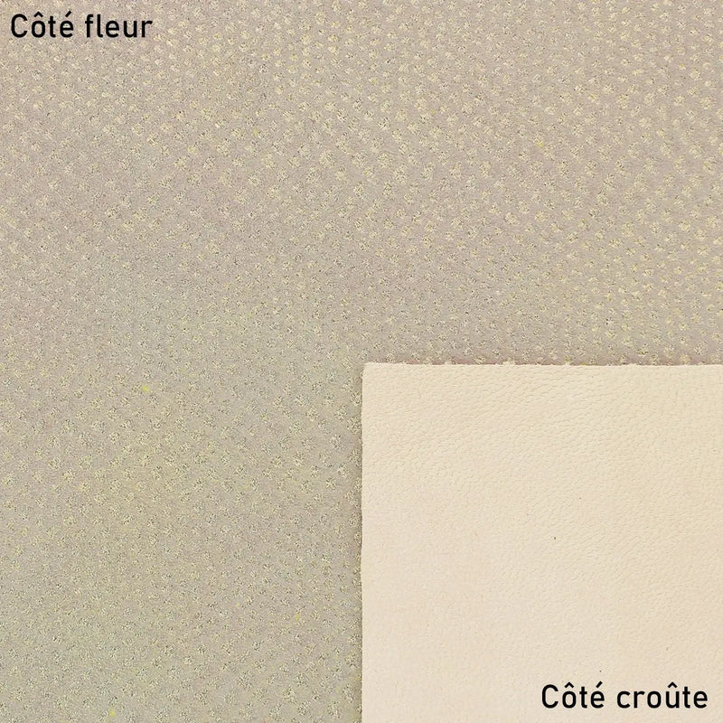 Peau de cuir doré imprimé reptile pour créations élégantes 