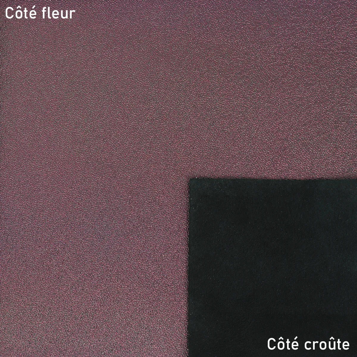 Cuir métallisé - Noir rosé T40 - Deco cuir