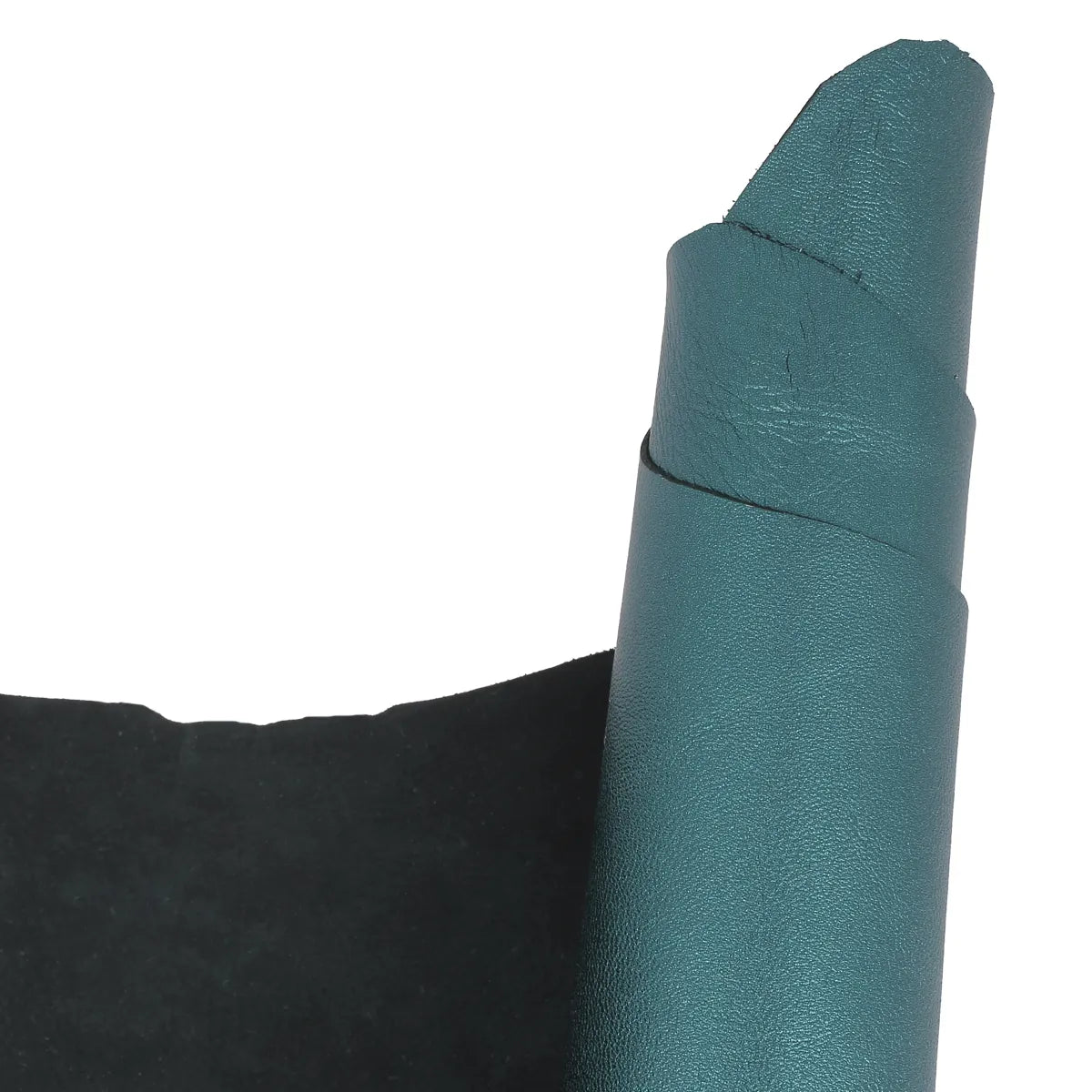 Cuir d’agneau fantaisie bleu canard métallisé