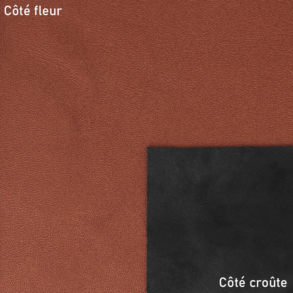 Cuir grain fin et naturel cuivre 