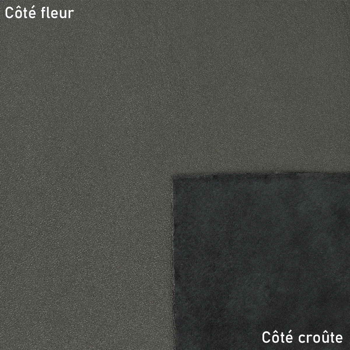 Cuir grain fin et naturel gris métallisé