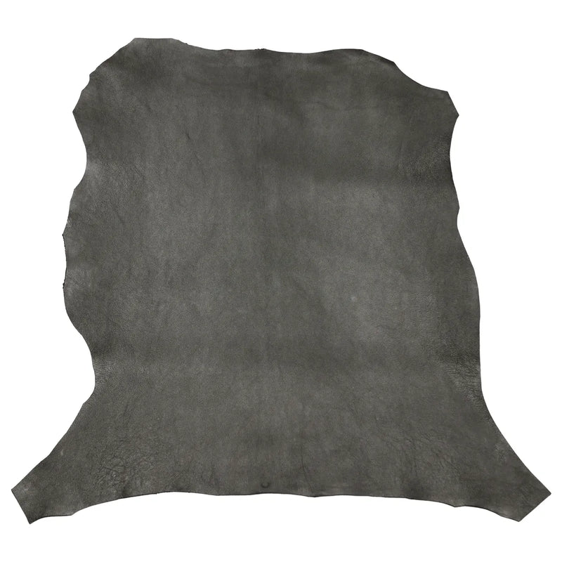 Peau de cuir d’agneau gris étain finition métallisée