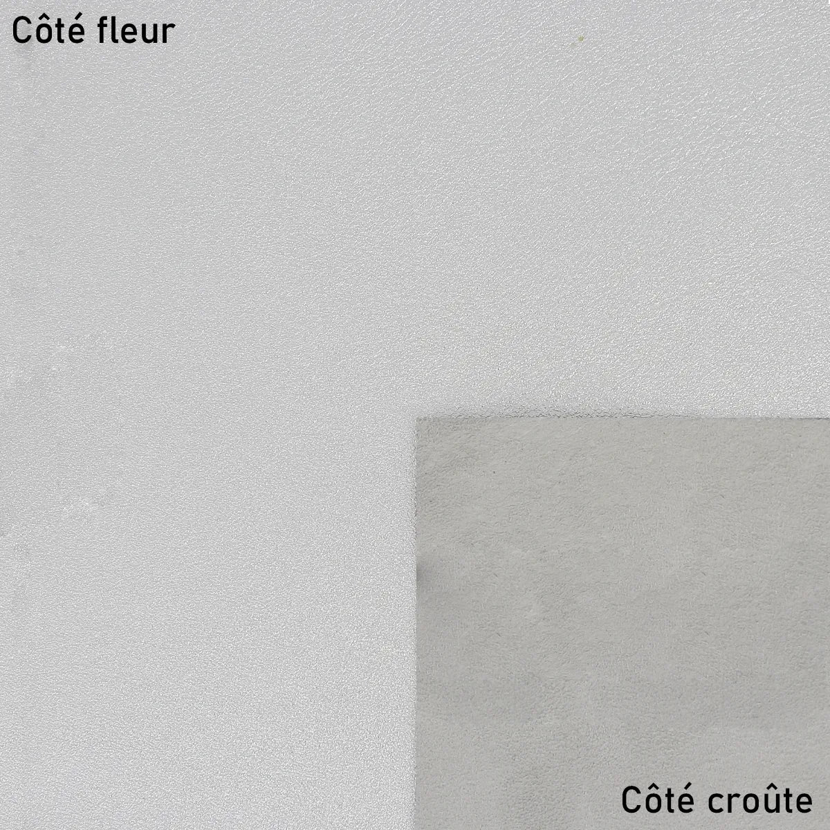 Cuir argent au grain fin et naturel