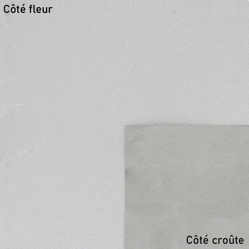 Cuir argent au grain fin et naturel