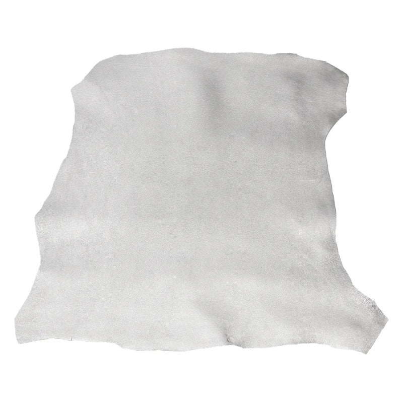 Peau de cuir souple d’agneau argent métallisé