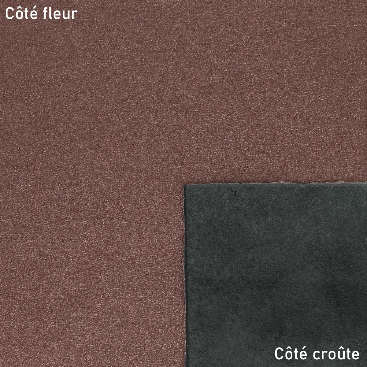 Cuir grain fin et naturel rose métallisé