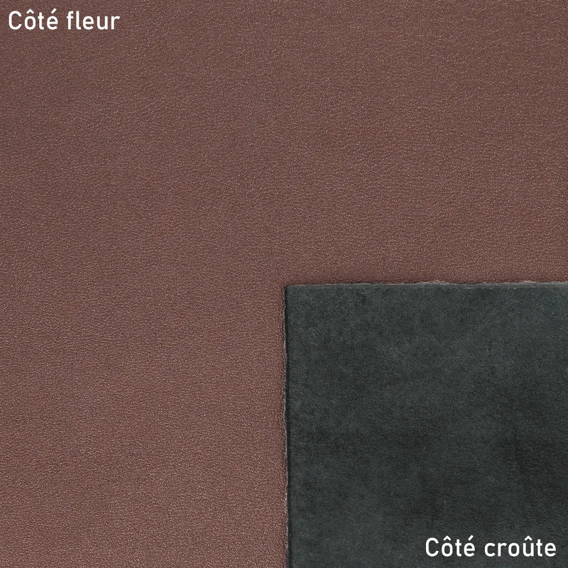 Cuir grain fin et naturel rose métallisé