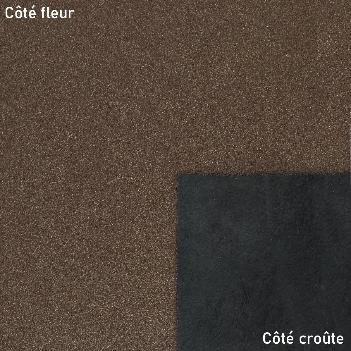 Cuir grain naturel et fin marron métallisé