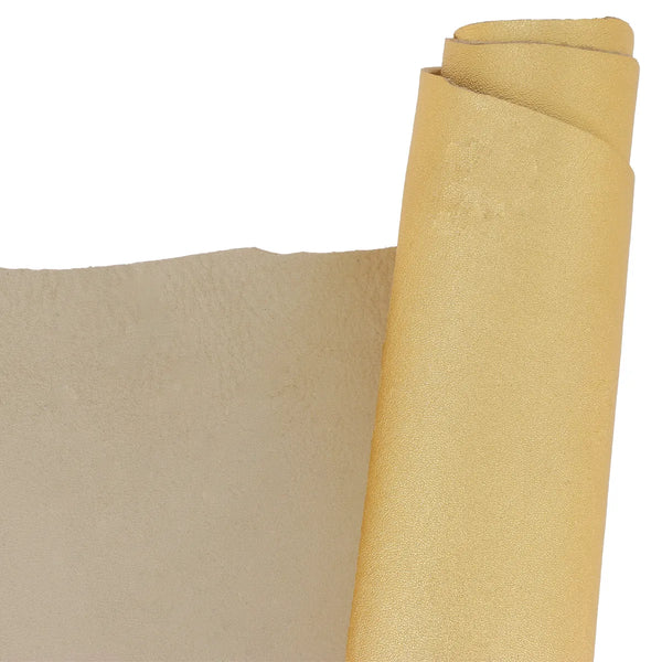 Cuir d’agneau fantaisie teinte lingot d’or métallisé