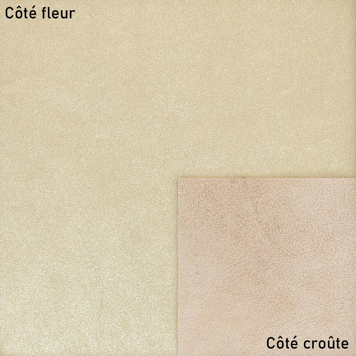 Cuir agneau doré clair métallisé
