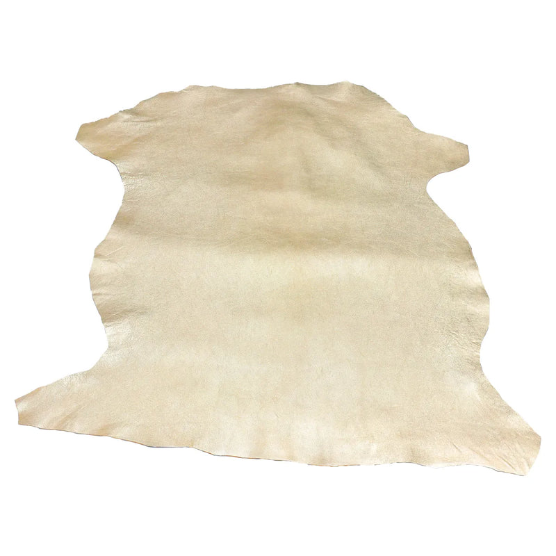Peau de cuir d'agneau souple doré métallisé