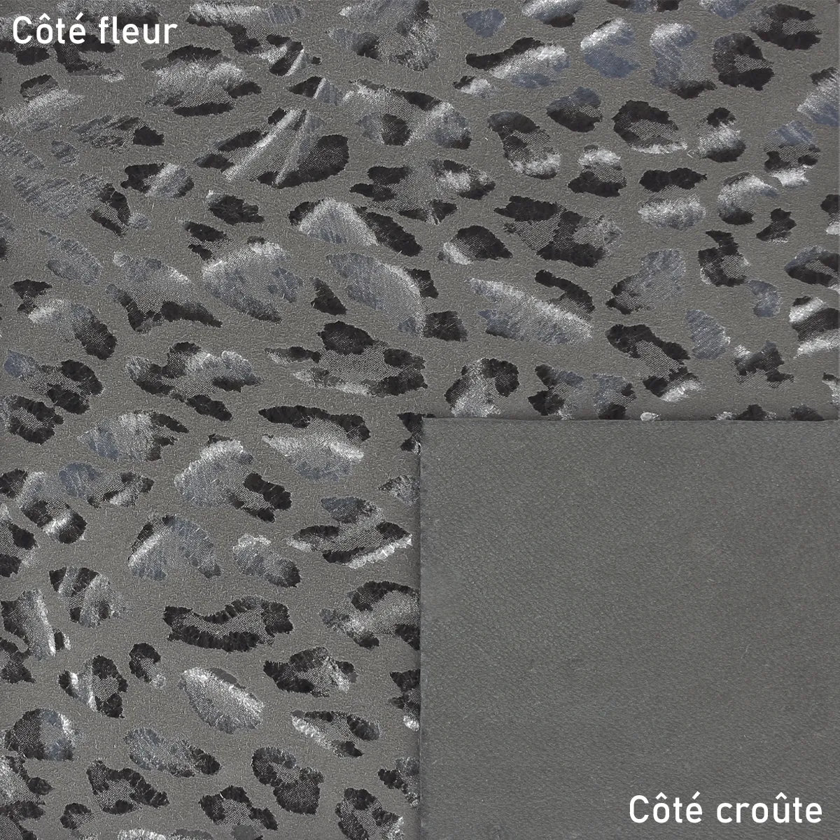 Cuir imprimé léopard gris