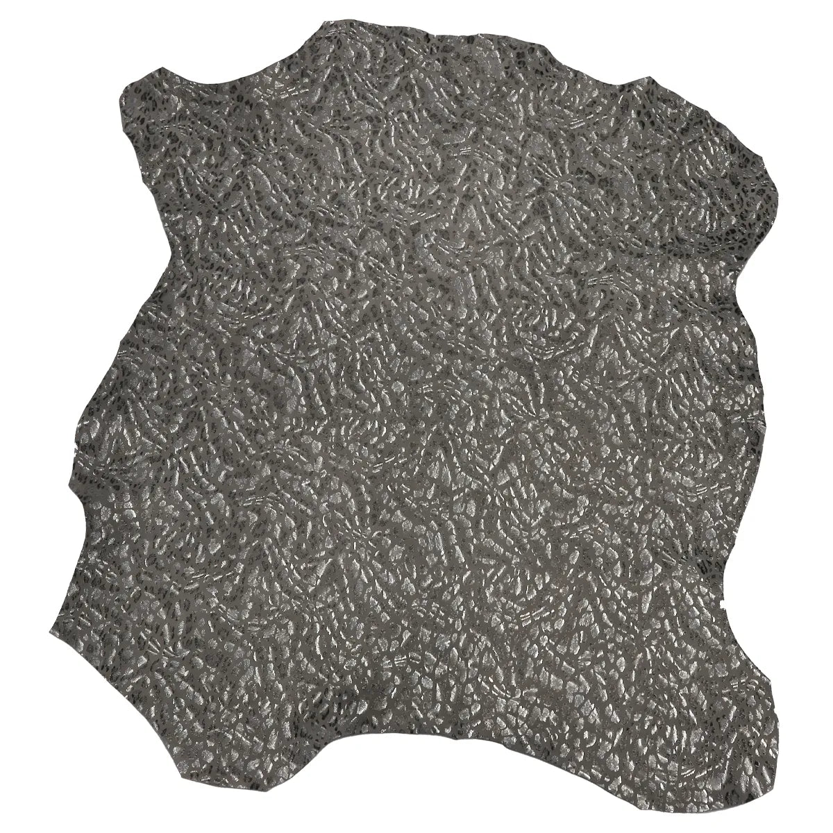 Peau de cuir de chèvre velours imprimé léopard gris