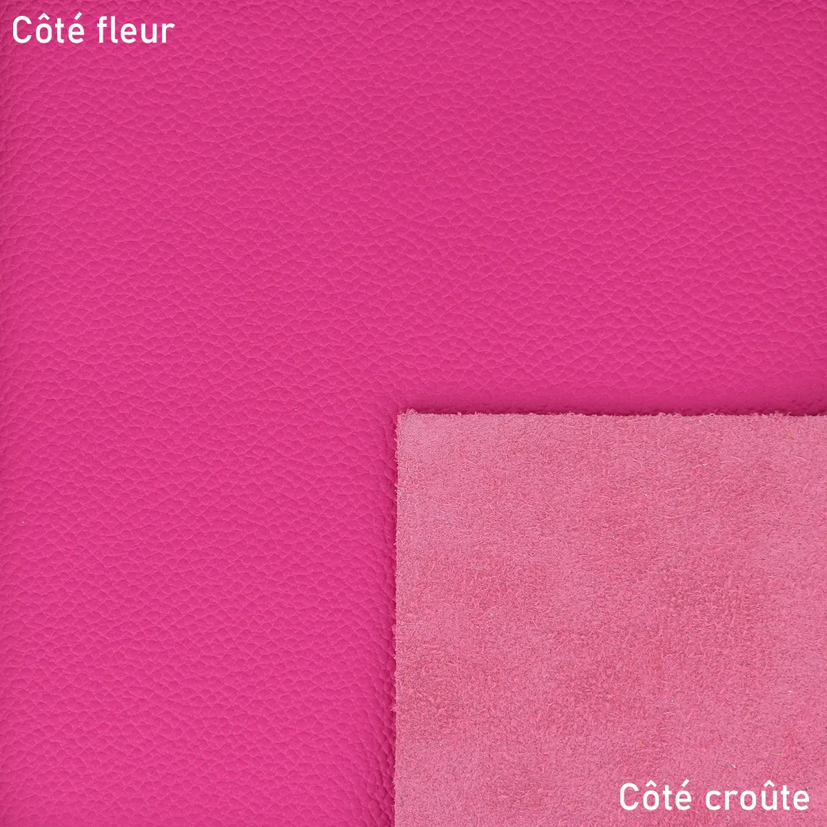 Cuir grainé - Rose fluo T57 - Deco cuir 