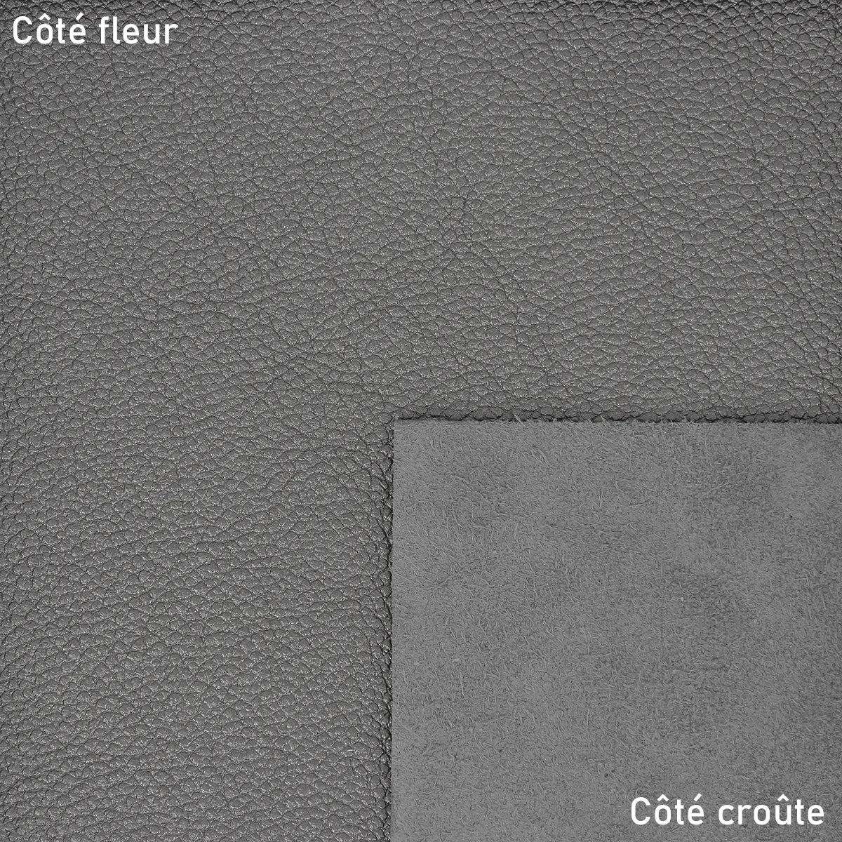 Cuir de vachette grainé métallisé - Gris anthracite T60 - Deco cuir