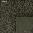 Cuir de mouton lainé frisé - vert kaki  T66 - Deco cuir