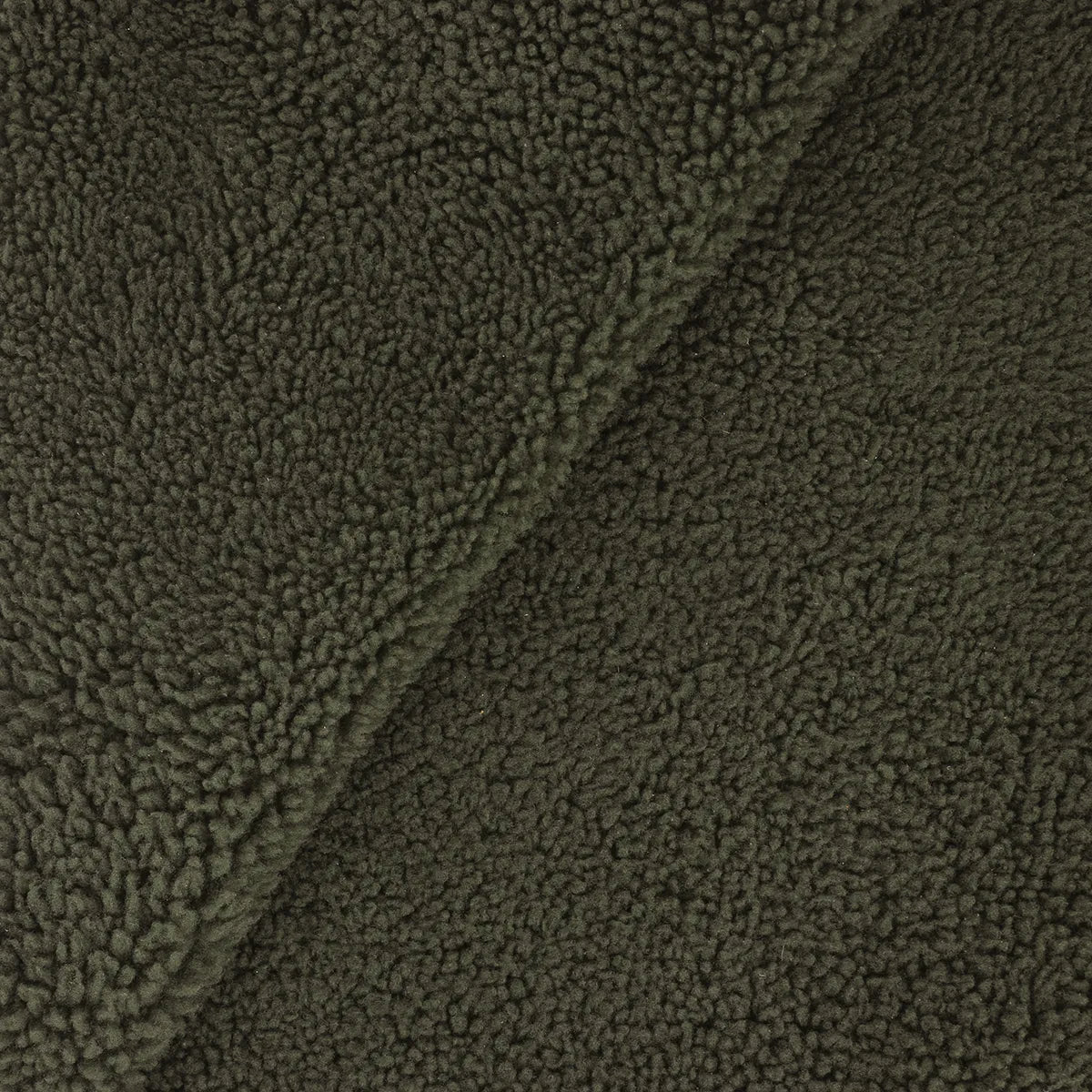 Cuir de mouton lainé frisé - vert kaki  T66 - Deco cuir