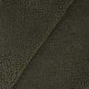 Cuir de mouton lainé frisé - vert kaki  T66 - Deco cuir