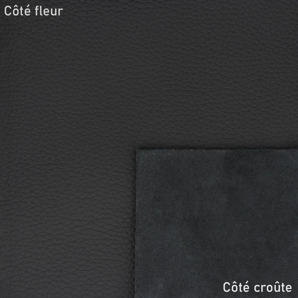 Cuir de vachette grainé - Noir mat T82 - PLAYA - Deco cuir