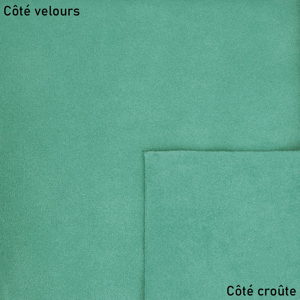 Croûte de cuir veau velours - Vert turquoise T90 - Deco cuir