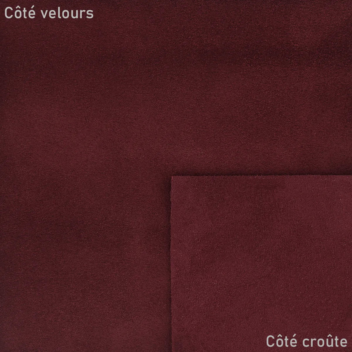 Croûte de cuir velours - Bordeaux T92 - Deco cuir