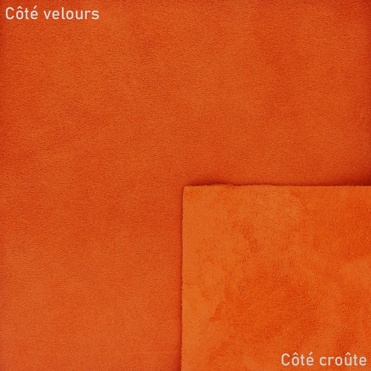 Croûte de cuir veau velours - Orange T94 - Deco cuir
