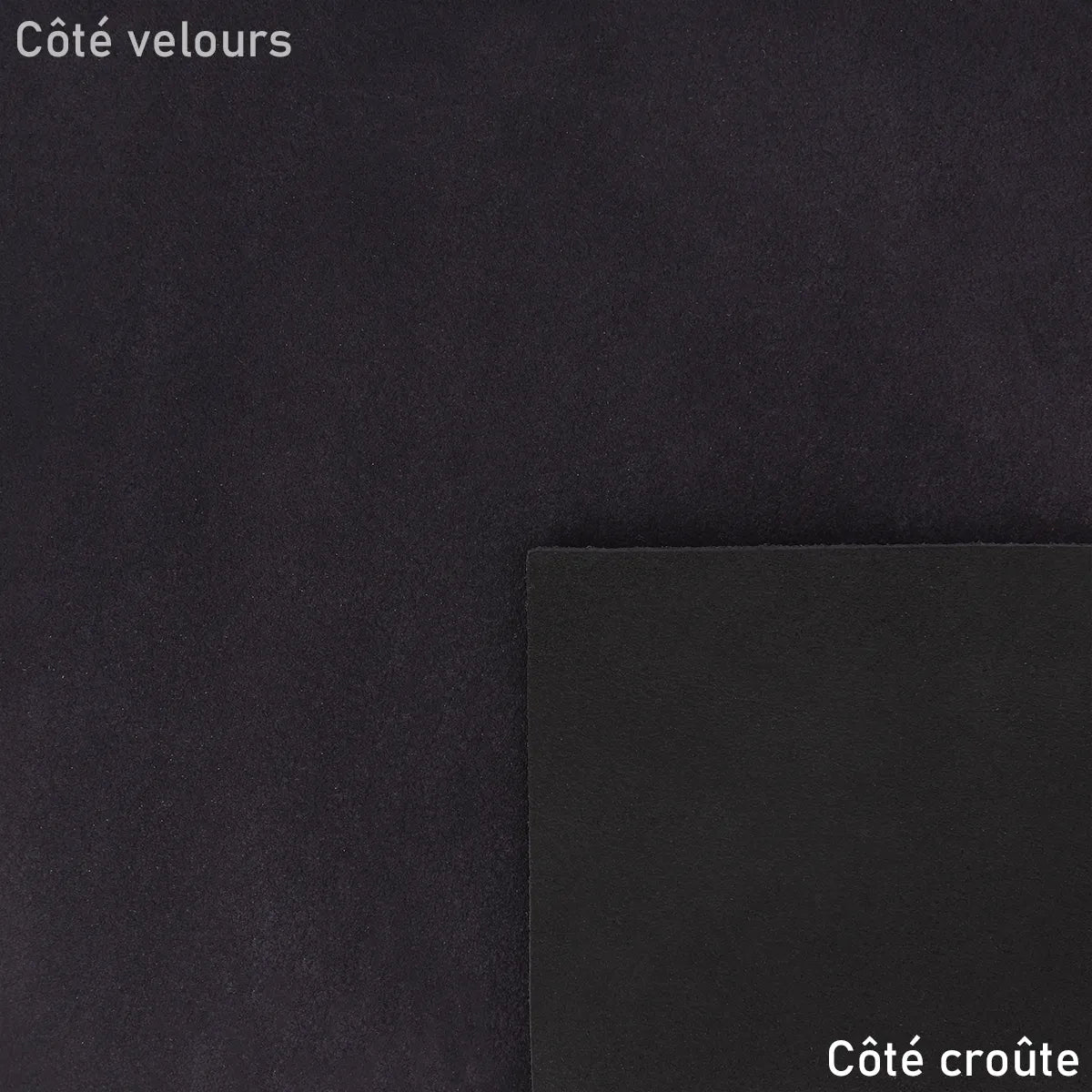 Croûte de cuir velours - bleu marine U01 - Deco cuir