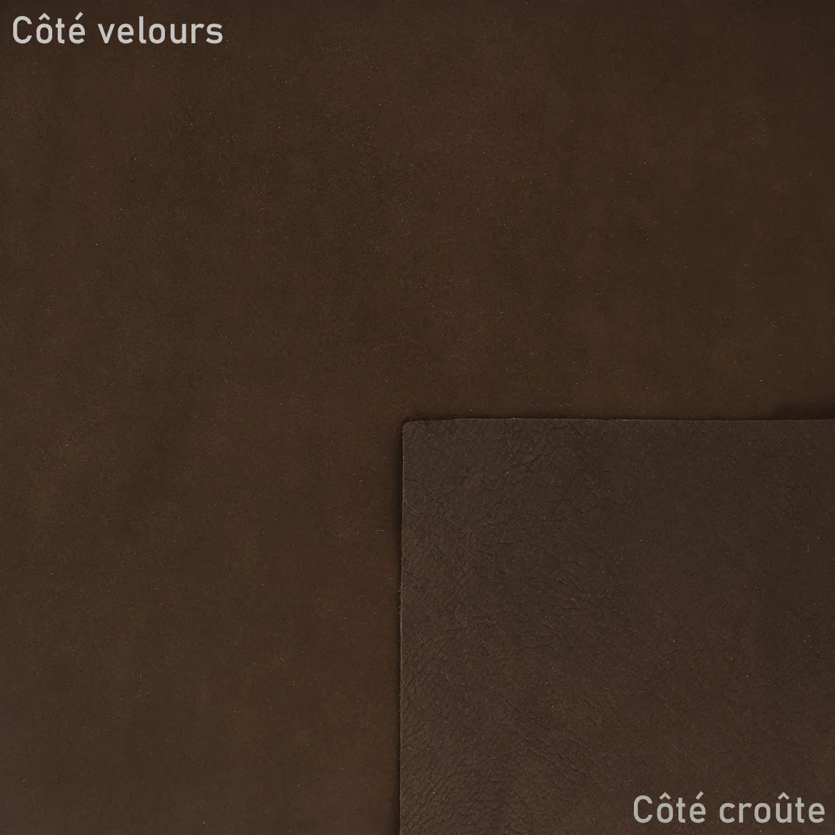 Croûte de cuir velours marron U08 - Deco cuir