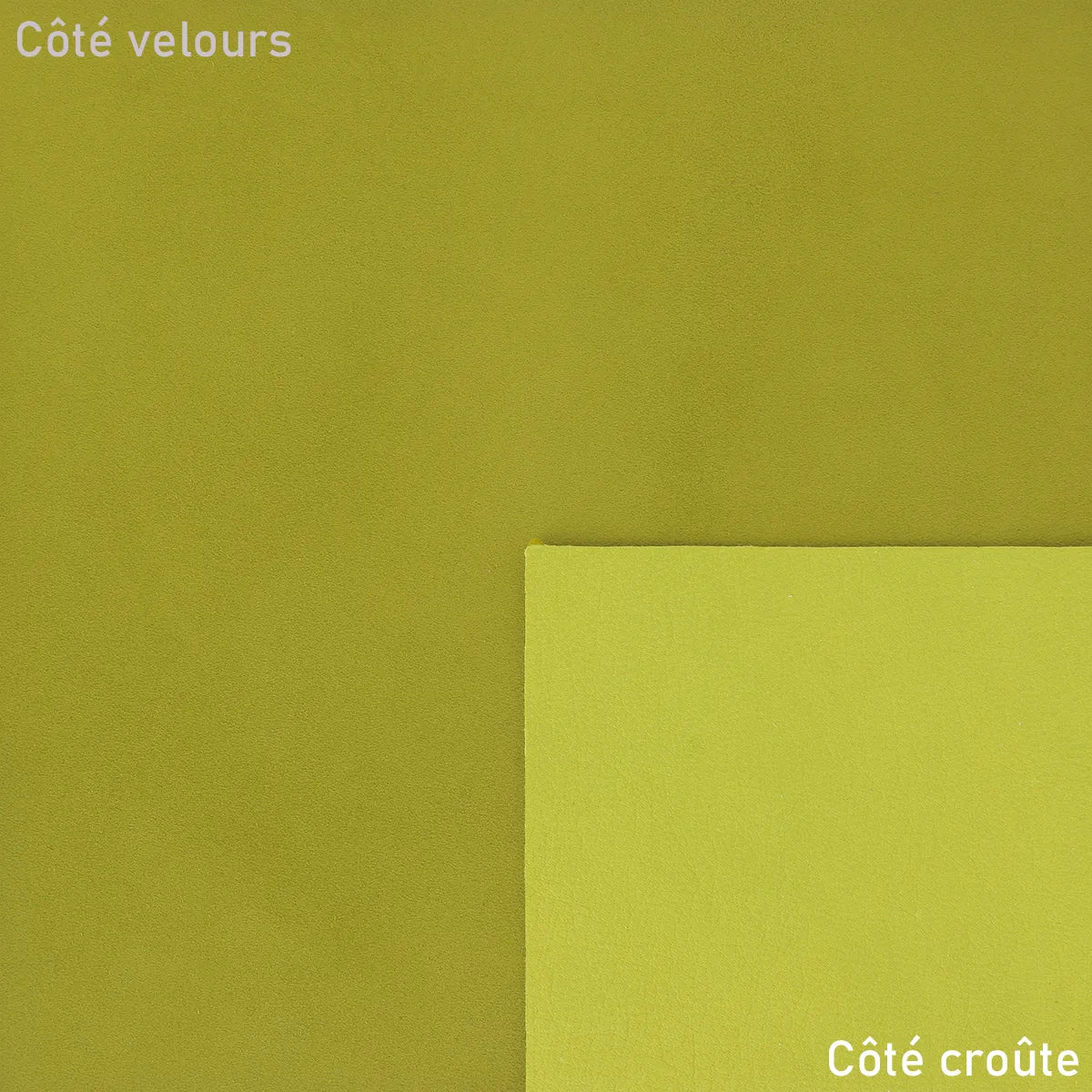 croûte de cuir velours vert acide U10 - Deco cuir