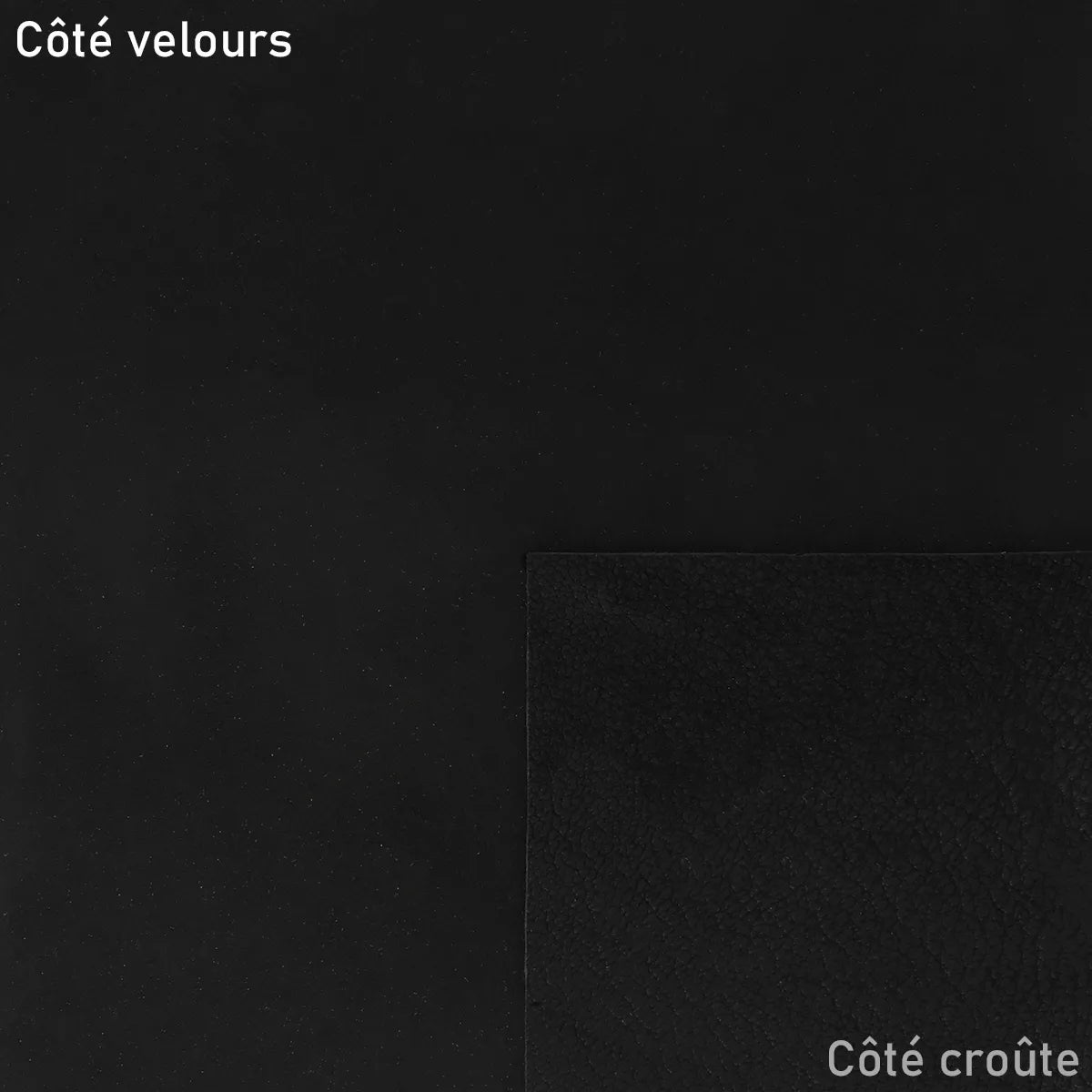 Croûte de cuir velours noir U11 - Deco cuir