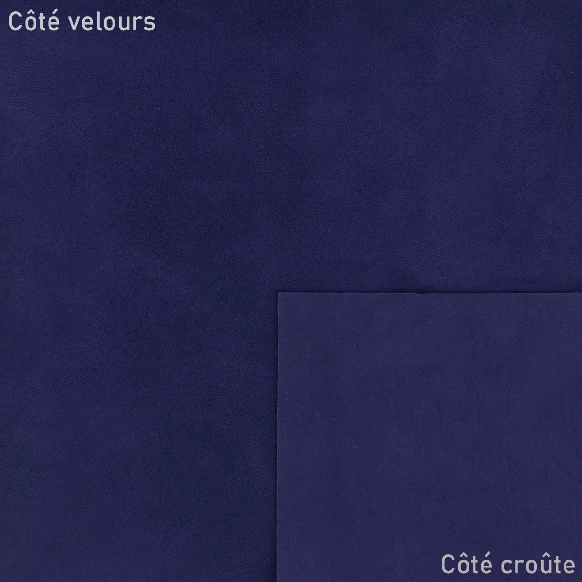 Croûte de cuir velours bleu roi U15 - Deco cuir