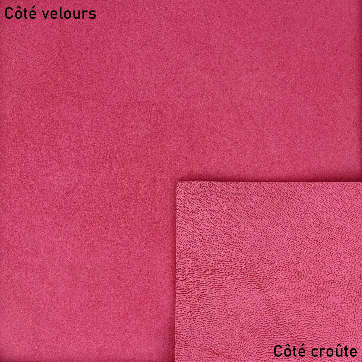cuir peau de pêche framboise