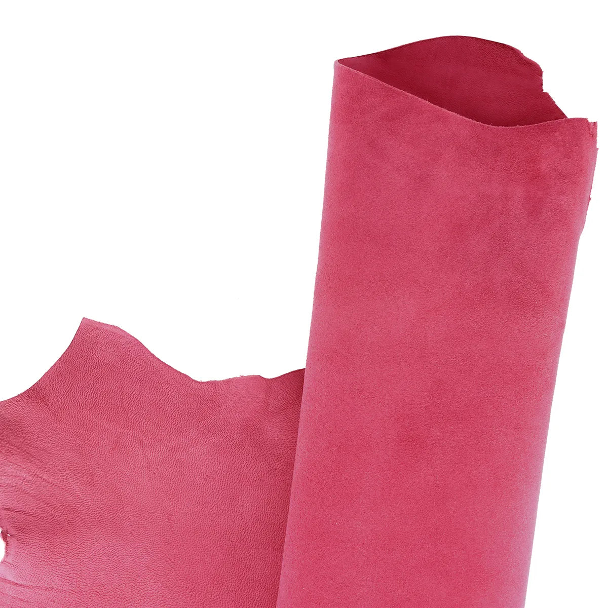 Cuir velours rose framboise