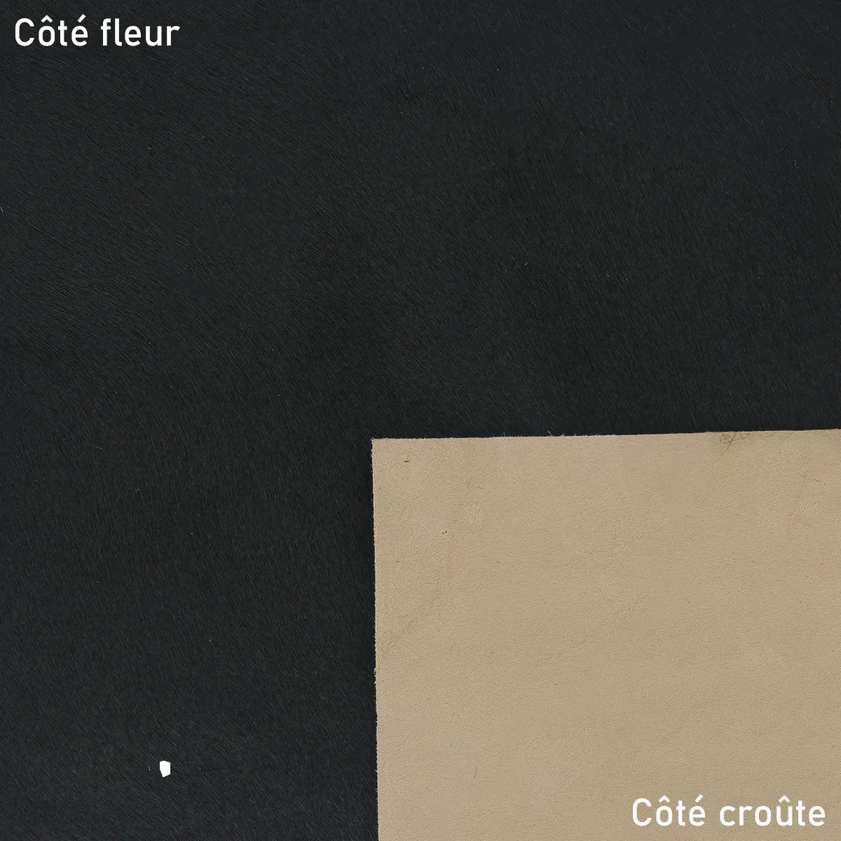 Cuir de veau à poils vert foncé, cuir 2ème choix à prix réduit, idéal pour la fabrication de petits projets, tests, prototypes...