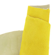 Cuir de veau à poils couleur jaune poussin. Cuir cavallino idéal pour la fabrication de chaussure, accessoire de mode, coussins...