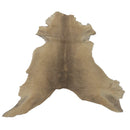 Peau entière en cuir de mouton lainé à poils longs couleur beige marron naturel