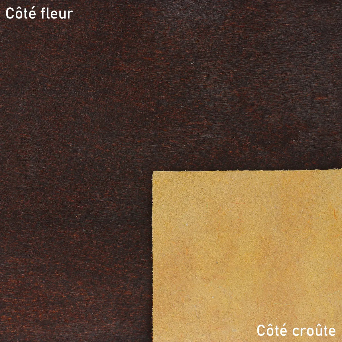 Cuir à poils couleur marron orangé bringé, cuir cavallino idéal pour la fabrication d'accessoire de mode et de décoration