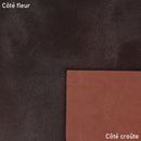 Peau de cuir à poil bordeaux foncé. Cuir cavallino à poil court, idéal pour la fabrication de pochette, chaussure, accessoire et décoration