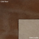 Peau de cuir à poils courts couleur marron alezan. Cuir de haute qualité pour la création de chaussure, pochette, rabat de sac, coussins...